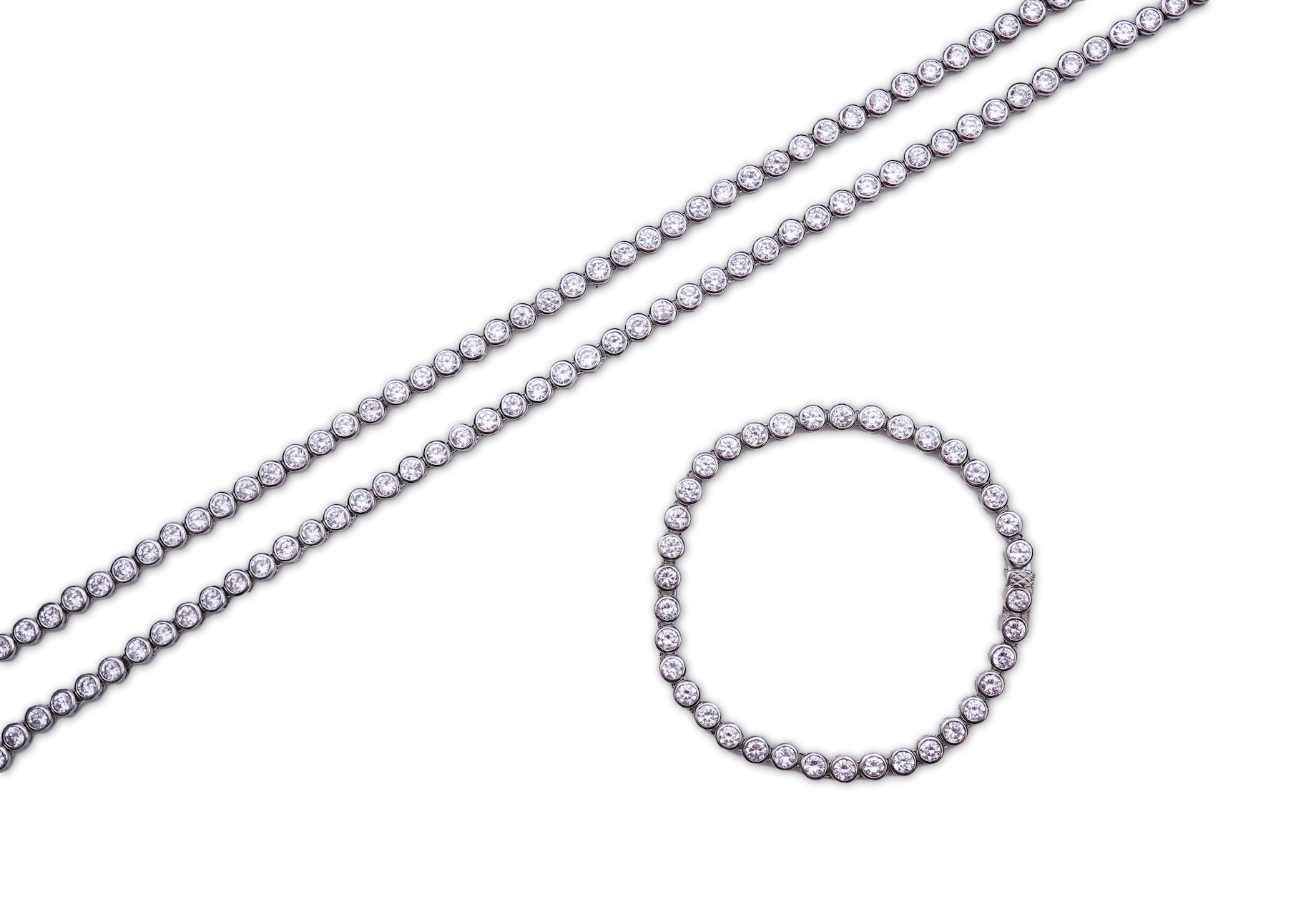 A cubic zirconia demi-parure